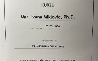 Osvedčenie o absolvovaní - Transgeneračné vzorce